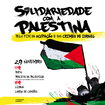 Cartaz | Solidariedade com o povo palestino! Fim à ocupação e aos crimes de Israel!_1